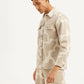 Men's Abstract Beige Relaxed Fit Utility Overshirt - 8bfb42e1900563fde8843630143dd300 View
