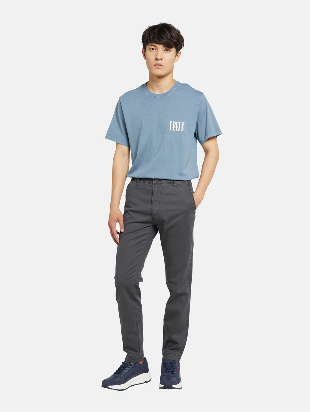 Men's Charcoal Grey Regular Fit Chinos - 90f0223420dfa35ace8c60ec651b6d28 View