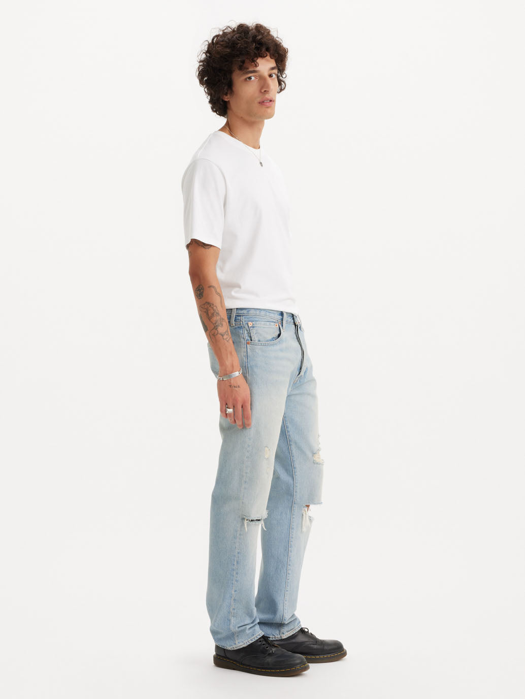 Men's 501 Blue Straight Fit Mid Rise Jeans - 926e53c4524243580483082ab5a8d260 View