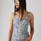 Women's Floral Blue Square Neck Corset Top - 94177d209563eb2d62c1f2927b3b5600 View