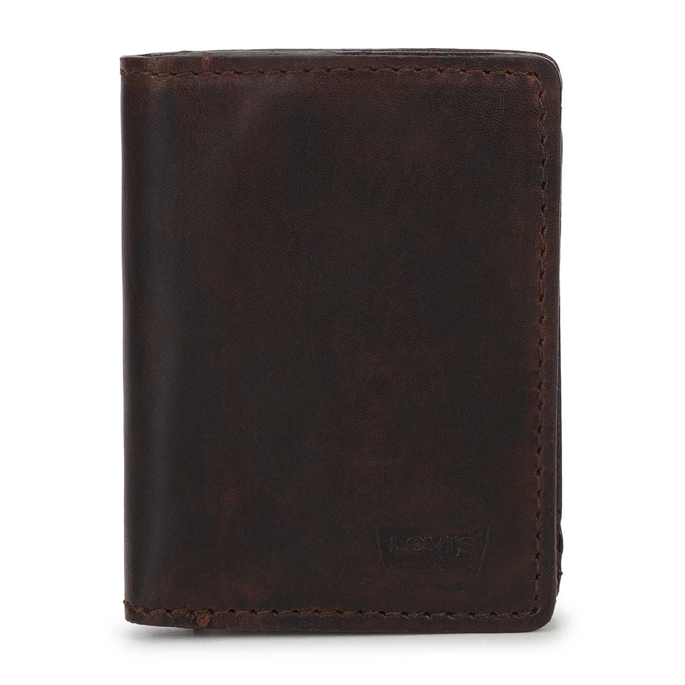 Men's Brown Brand Logo Mechanical Card Wallet - 053c4228-e608-4513-8e42-e31ebb2cc2d5 View
