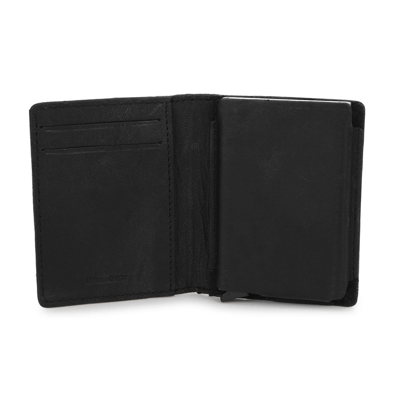 Men's Black Brand Logo Mechanical Card Wallet - 3544976b-db36-4536-8561-f757dfe32160 View