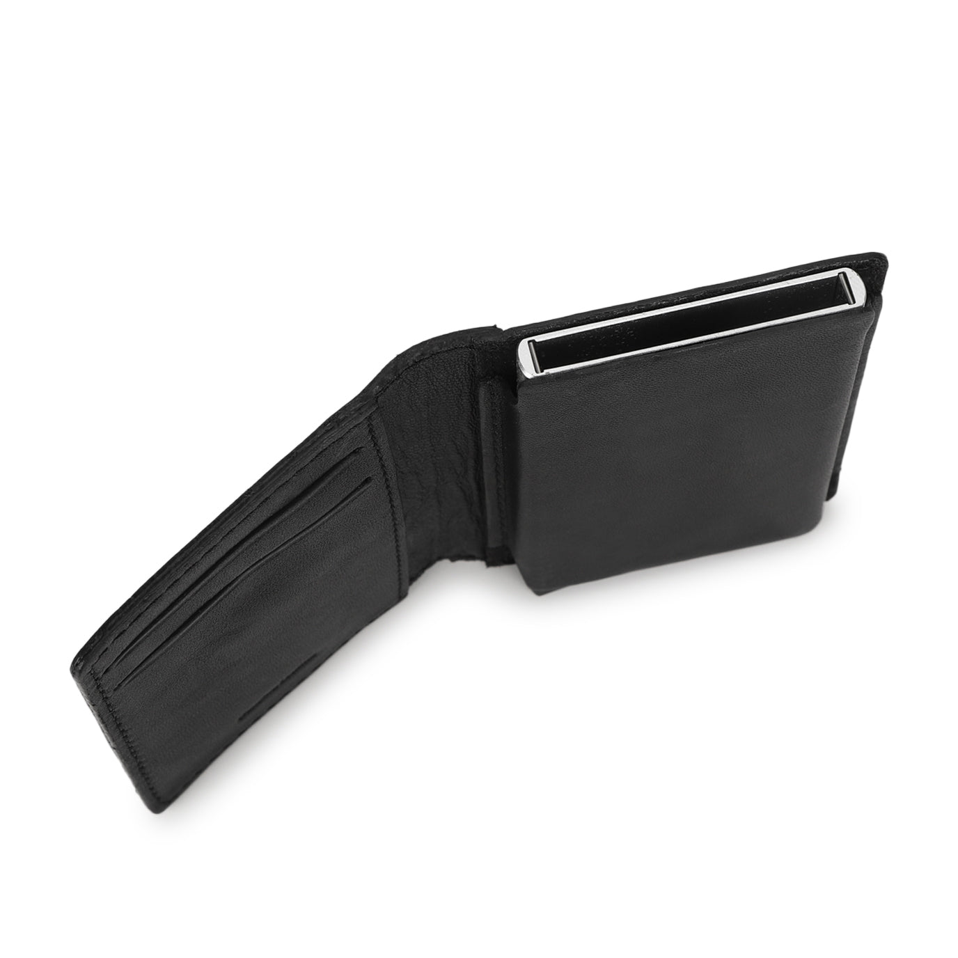 Men's Black Brand Logo Mechanical Card Wallet - d0e9fa2a-0c6c-4557-b9b3-cff2175e096f View
