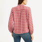 Women's Geometric Red Band Neck Top - 9c5d3f654fca2dc29f0ebeadbcc19a55 View