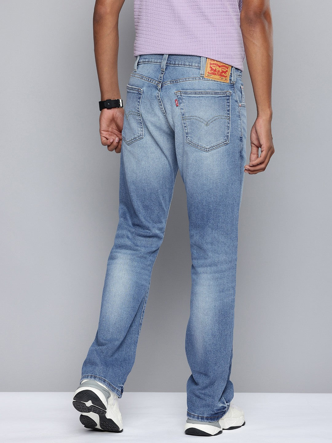 Men's 517 Indigo Bootcut Fit Mid Rise Jeans - 9f5451d2-c915-4f82-b93c-4f438491250d1729855086903-Levis-Men-517-Bootcut-Heavy-Fade-Stretchable-Jeans-216172985-3 View