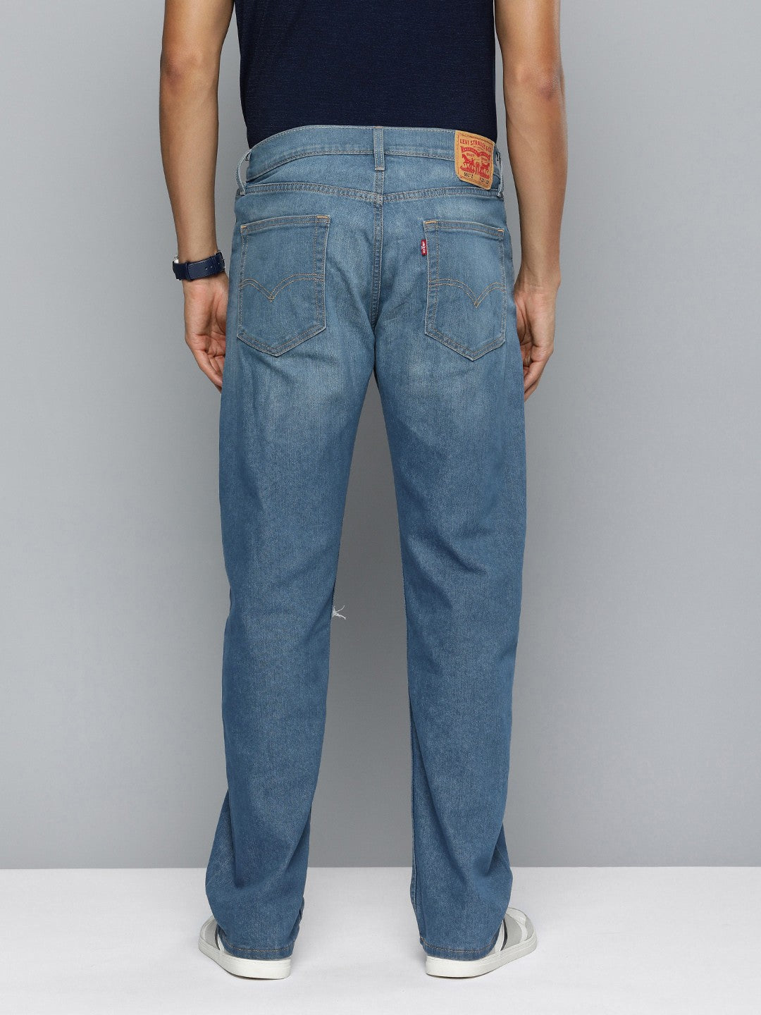 Men's 551 Blue Loose Fit Mid Rise Jeans - Back View