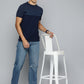 Men's 551 Blue Loose Fit Mid Rise Jeans - Style View