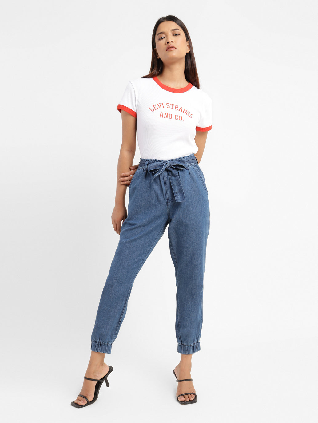 Women's High Rise Slim Fit Trousers - 6548d5ca-4968-47da-b740-bbce40cf5f0a View