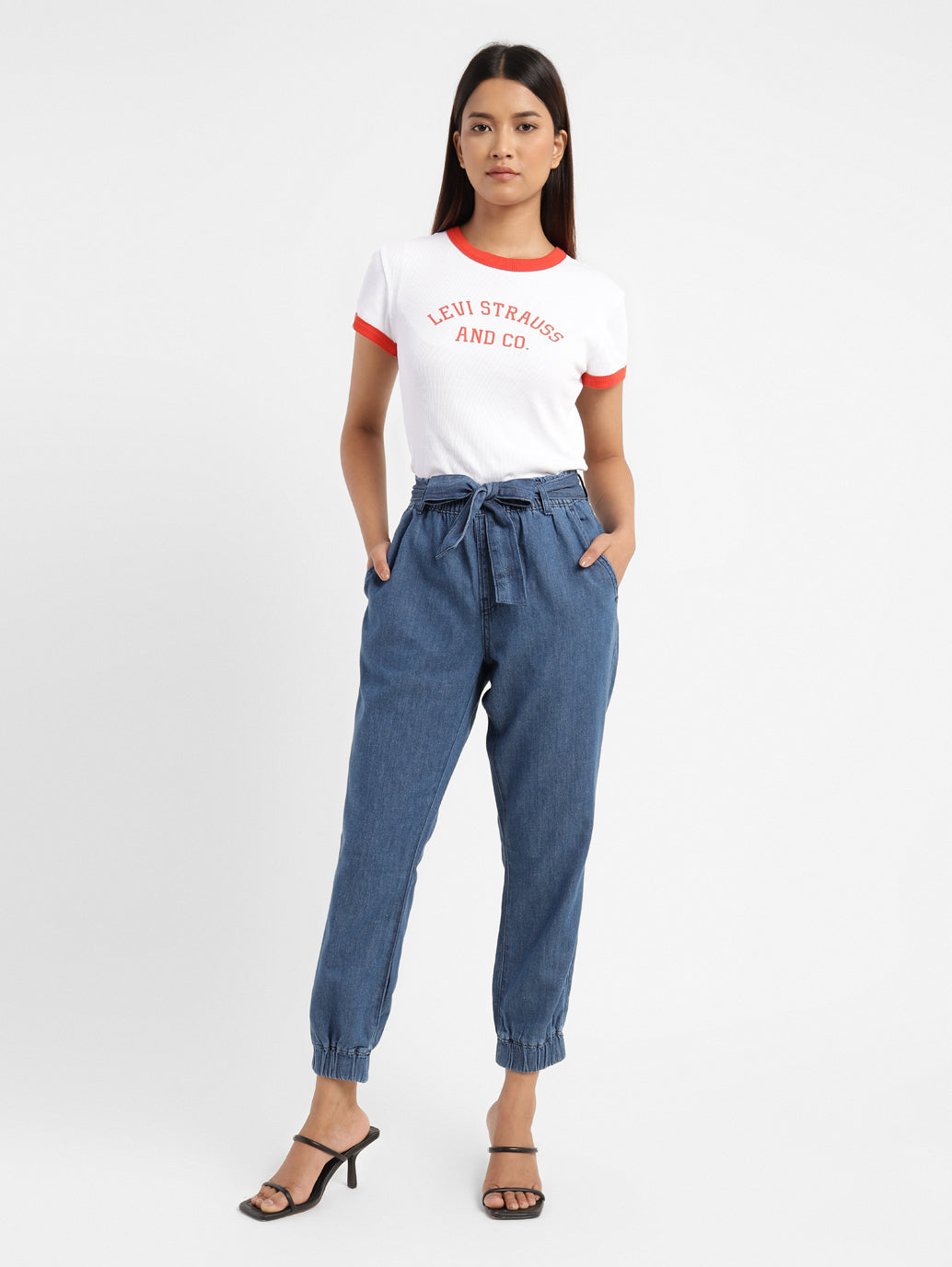 Women's High Rise Slim Fit Trousers - 830d1a24-c536-4691-abf7-ee642404c99f View