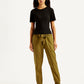 Women's High Rise Brown Regular Fit Joggers - Front View