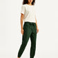 Women's High Rise Green Regular Fit Joggers - Side View