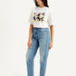Women's Blue Loose Tapered Fit High Rise Jeans - Side View