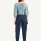 Women's Blue Loose Tapered Fit High Rise Jeans - Back View