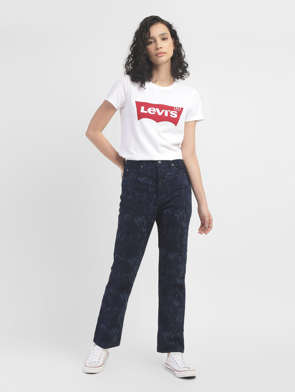 Women's Blue Loose Fit High Rise Jeans - 8376a526-ec35-47bf-bf2f-be2c58b3c0ba View
