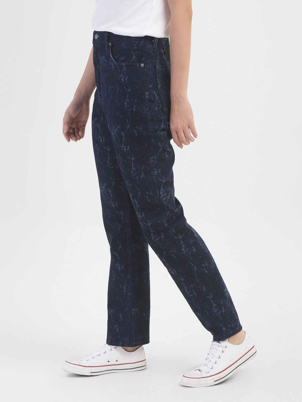 Women's Blue Loose Fit High Rise Jeans - 33de27a0-f160-40b3-9bc0-ba482a68a11b View