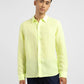 Men's Solid Spread Collar Linen Shirt Yellow - 651aabf8-9a52-4b0f-a36c-690a5ee4e18f View