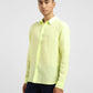 Men's Solid Spread Collar Linen Shirt Yellow - f1338427-50be-485a-a4d1-ad607336a4dc View