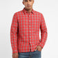 Men's Checkered Spread Collar Linen Shirt - d1f9f2fc-d1f1-4c90-a216-6bdd289ea324 View