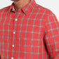 Men's Checkered Spread Collar Linen Shirt - c52887a3-7d35-413f-b45c-ec2926233db8 View