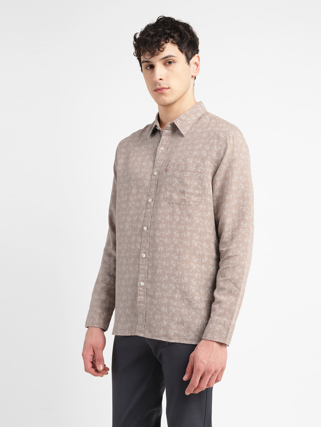 Men's Printed Spread Collar Shirt - 756725e4-71fc-42b7-b113-8572a623c59a View