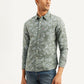 Men's Floral Print Slim Fit Shirt - Side View