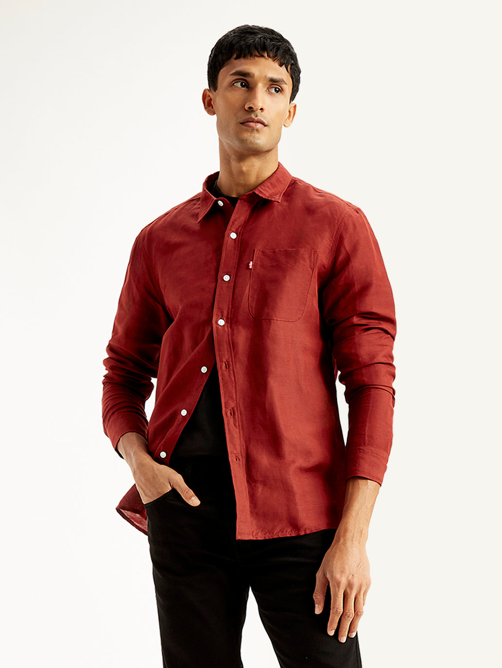 Men's Solid Regular Fit Shirt - Styleshot View