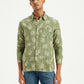 Men's Floral Print Slim Fit Shirt - Front View