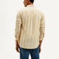 Men's Striped Slim Fit Linen Shirt - Back View