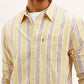 Men's Striped Slim Fit Linen Shirt - Detail View