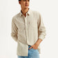 Men's Striped Slim Fit Linen Shirt - Styleshot View