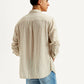 Men's Striped Slim Fit Linen Shirt - Back View