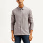 Men's Solid Slim Fit Linen Shirt - Front View