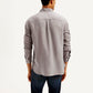 Men's Solid Slim Fit Linen Shirt - Back View