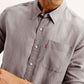 Men's Solid Slim Fit Linen Shirt - Detail View