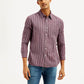 Men's Striped Slim Fit Linen Shirt - Front View