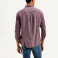 Men's Striped Slim Fit Linen Shirt - Back View