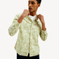 Men's Floral Slim Fit Linen Shirt - Elevated View