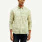 Men's Floral Slim Fit Linen Shirt - Front View