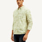 Men's Floral Slim Fit Linen Shirt - Side View