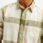 Men's Checkered Slim Fit Linen Shirt - Detail View