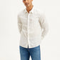 Men's Solid Slim Fit Linen Shirt - Front View