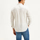 Men's Solid Slim Fit Linen Shirt - Back View
