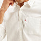 Men's Solid Slim Fit Linen Shirt - Detail View