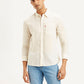 Men's Solid Slim Fit Linen Shirt - Front View
