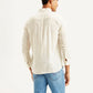 Men's Solid Slim Fit Linen Shirt - Back View