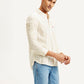 Men's Solid Slim Fit Linen Shirt - Side View