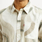 Men's Abstract Multicolor Slim Fit Linen Shirt - Detail View