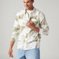 Men's Abstract Slim Fit Linen Shirt - Styleshot View