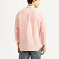 Men's Solid Light-Pink Slim Fit Linen Shirt - Back View