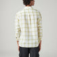 Men's Checkered Slim Fit Linen Shirt - Back View